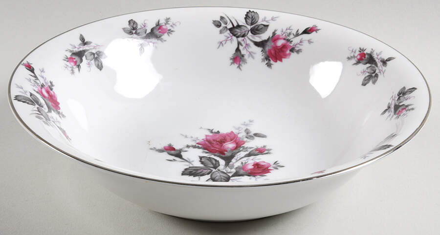 New Moss Rose (Platinum Trim) 9" Round Vegetable Bowl by Gold Coast-1