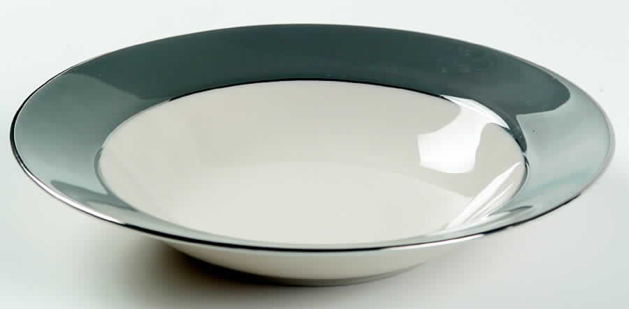 Platinum Teal (Rim) Rim Soup Bowl by Gorham-1