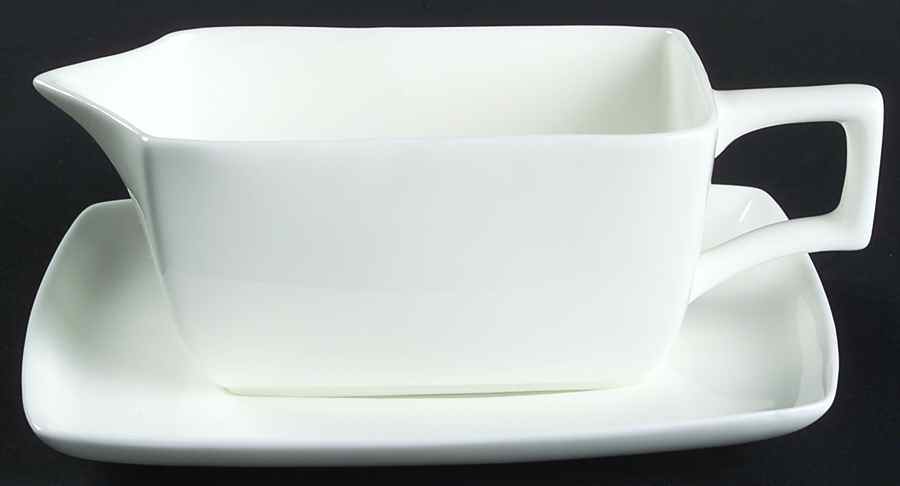 Vela White Gravy Boat & Underplate by Ginori 1735-1