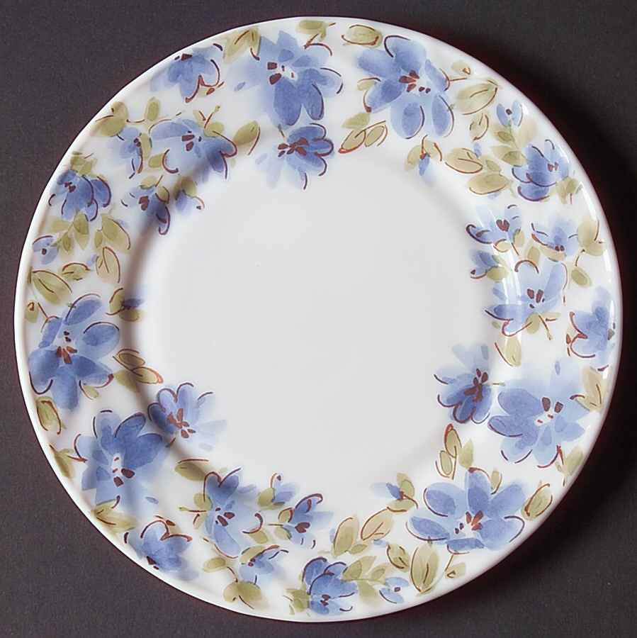 Floral Cascade Blue Salad Plate by Gibson Designs-1