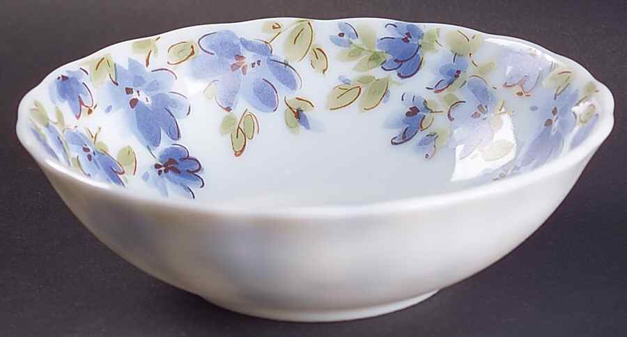 Floral Cascade Blue Soup/Cereal Bowl by Gibson Designs-1