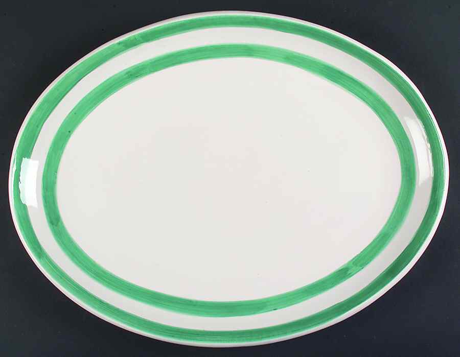 Cabana Sea Green 19" Oval Serving Platter by Gibson Designs-1