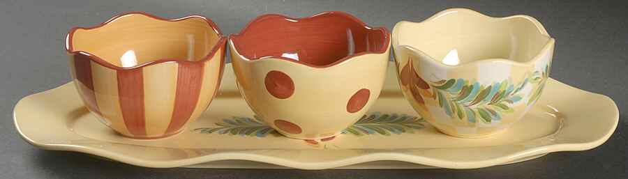 Siena 3 Piece Tidbit Set & Tray by Gail Pittman-1