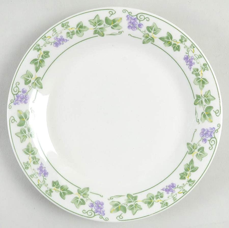 English Garden (White Background) Salad Plate by Gibson Designs-1
