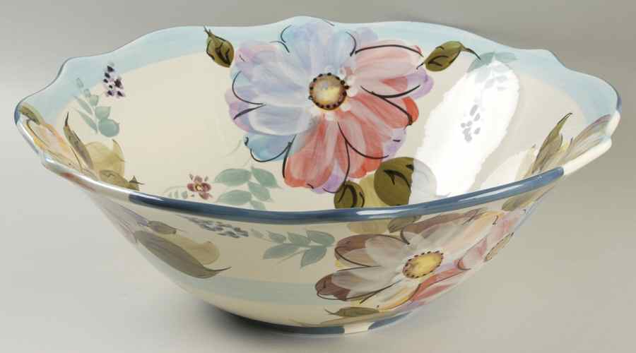 Crazy Daisies 15" Round Serving Bowl by Gibson Designs-1