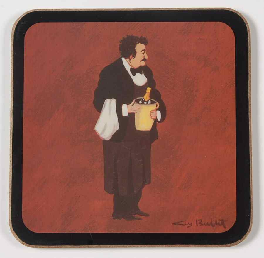Les Garcons Square Corkback Coaster by Guy Buffet-1