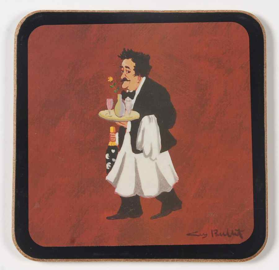 Les Garcons Square Corkback Coaster by Guy Buffet-1