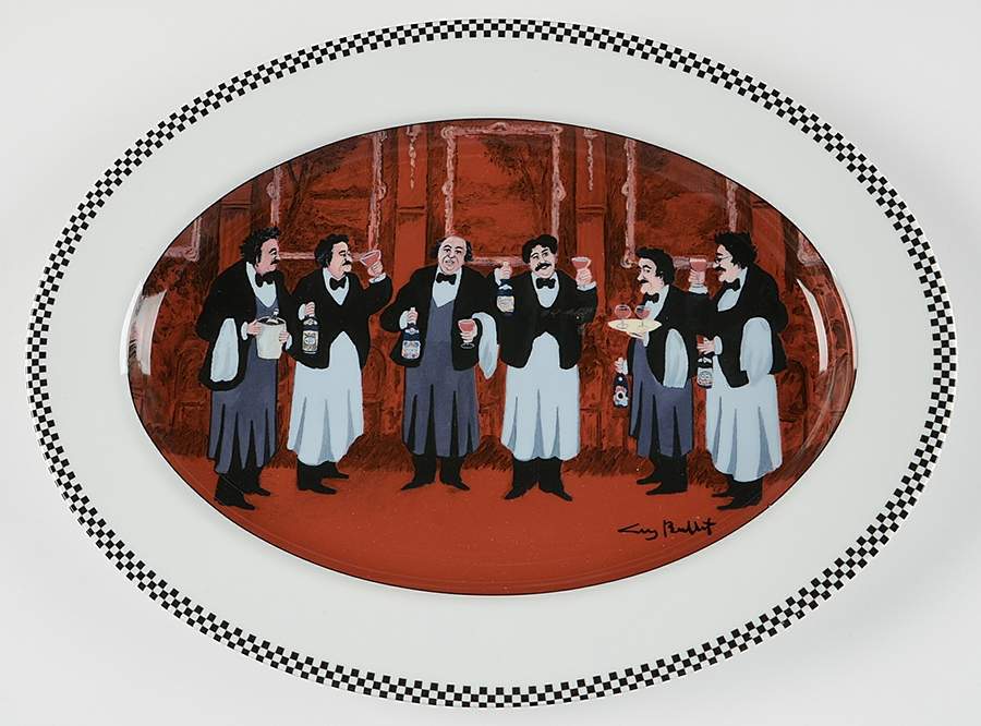 Les Garcons 16" Oval Serving Platter by Guy Buffet-1