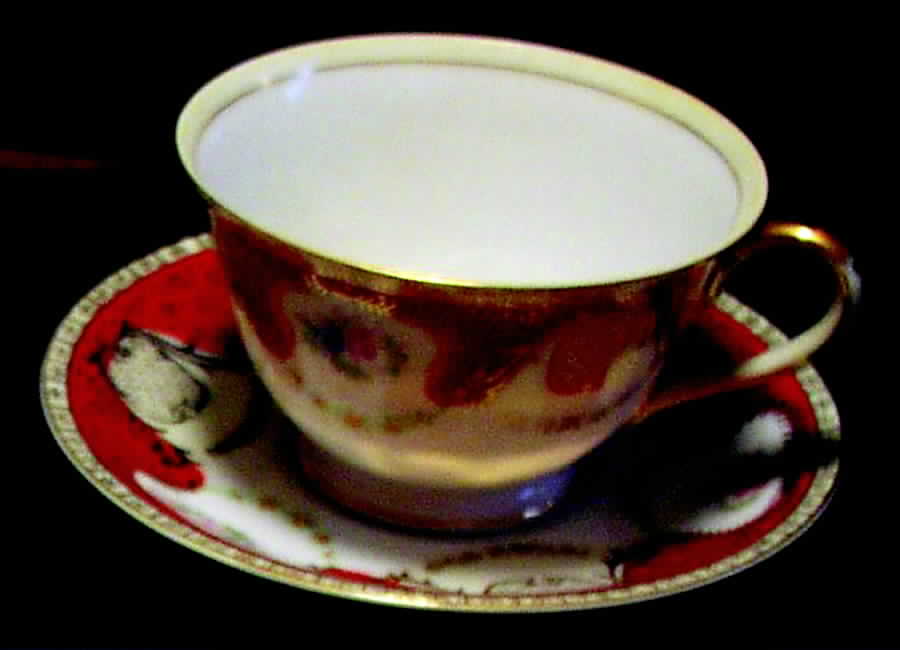 GOC45 Footed Cup & Saucer Set by Gold China-1