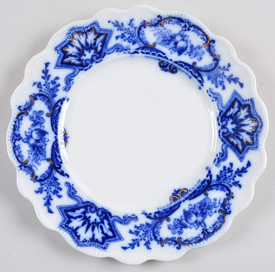 Alaska (Flow Blue, No Gold Ring) Salad Plate by Grindley-1