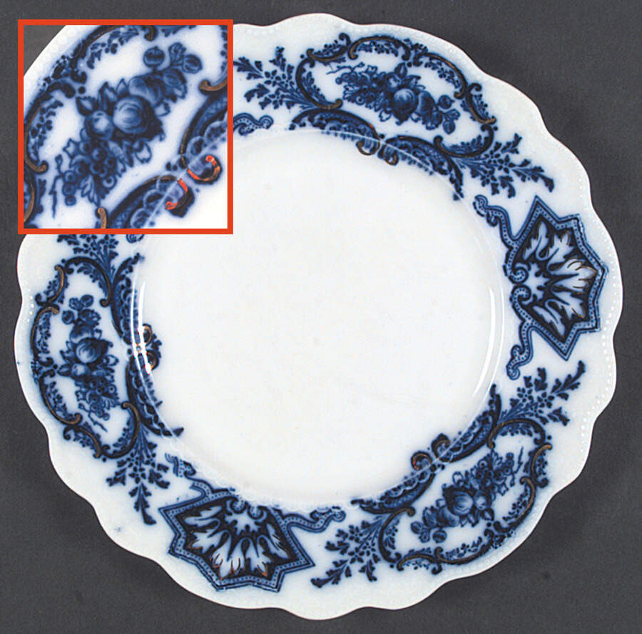 Alaska (Flow Blue, No Gold Ring) Dinner Plate by Grindley-1