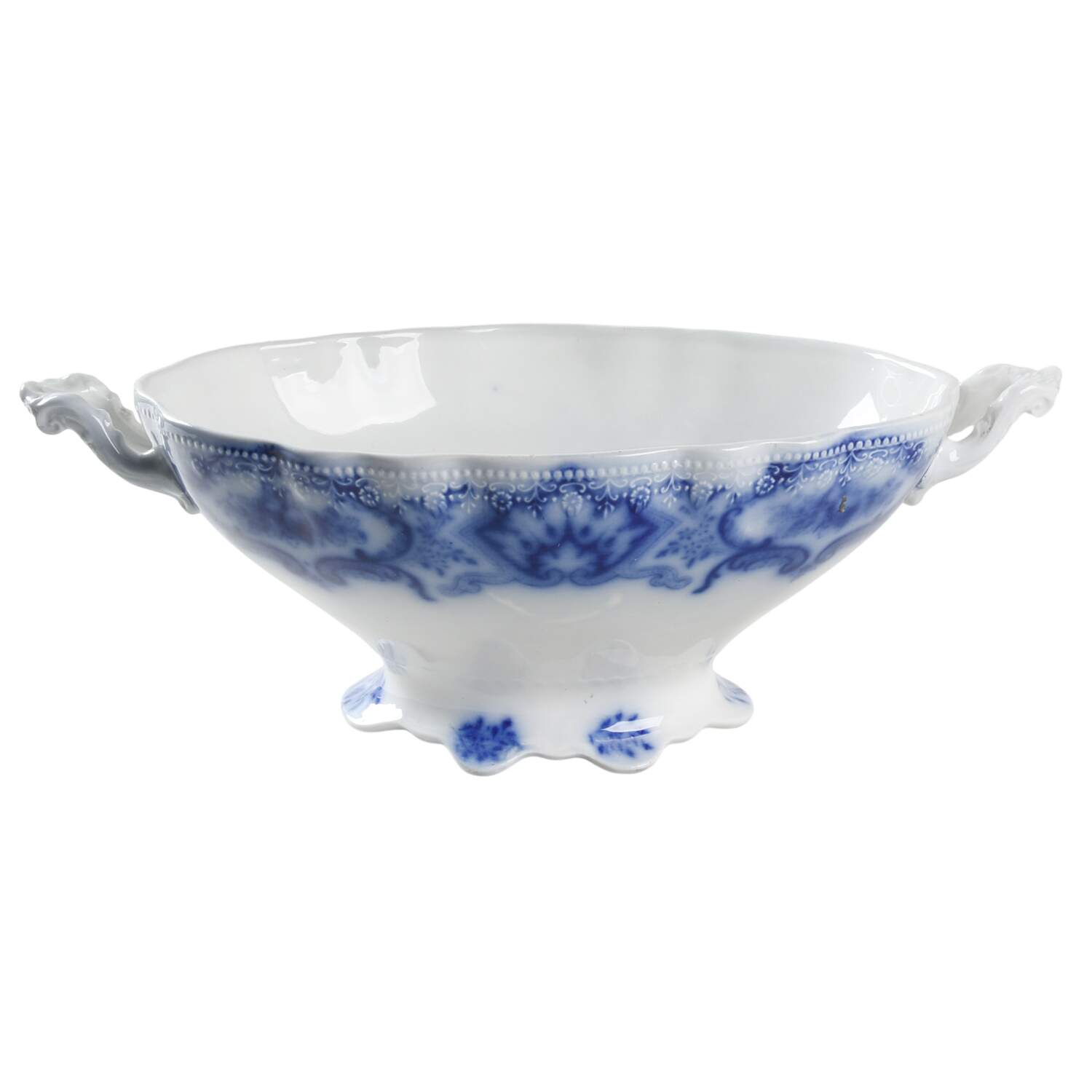 Alaska (Flow Blue, No Gold Ring) Oval Tureen No Lid by Grindley-1