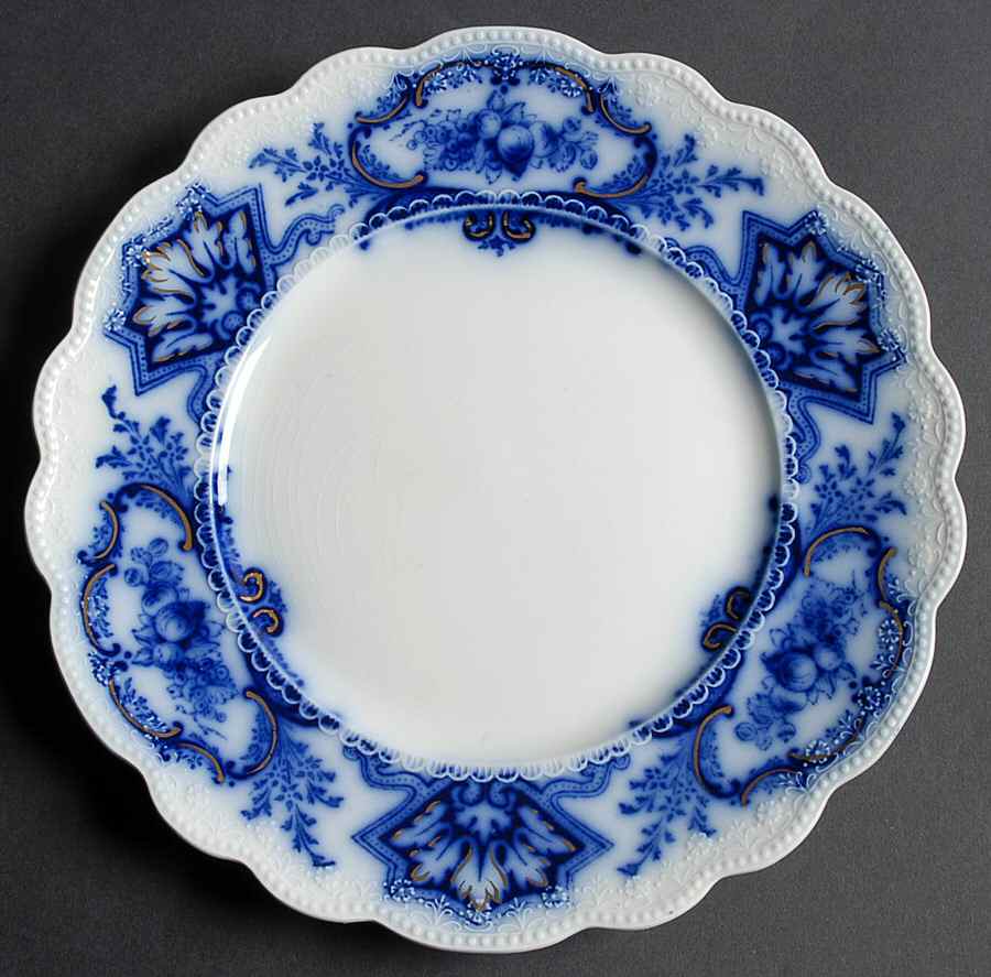 Alaska (Flow Blue, No Gold Ring) Luncheon Plate by Grindley-1
