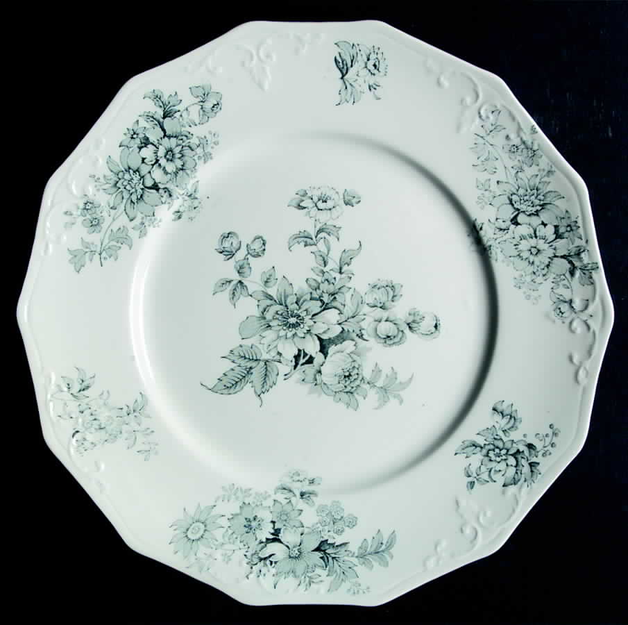 Chatsworth Blue Gray (No Gold) Dinner Plate by Grindley-1