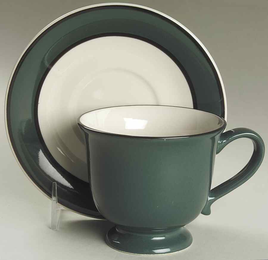 Hudson Spruce Footed Cup & Saucer Set by Gibson Designs-1