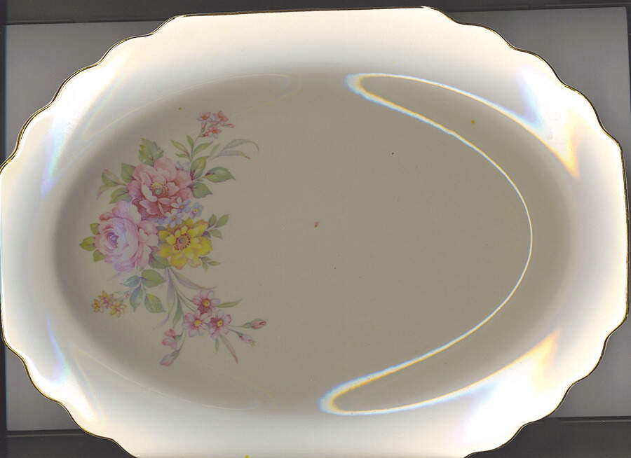 GEO398 13" Oval Serving Platter by WS George-1