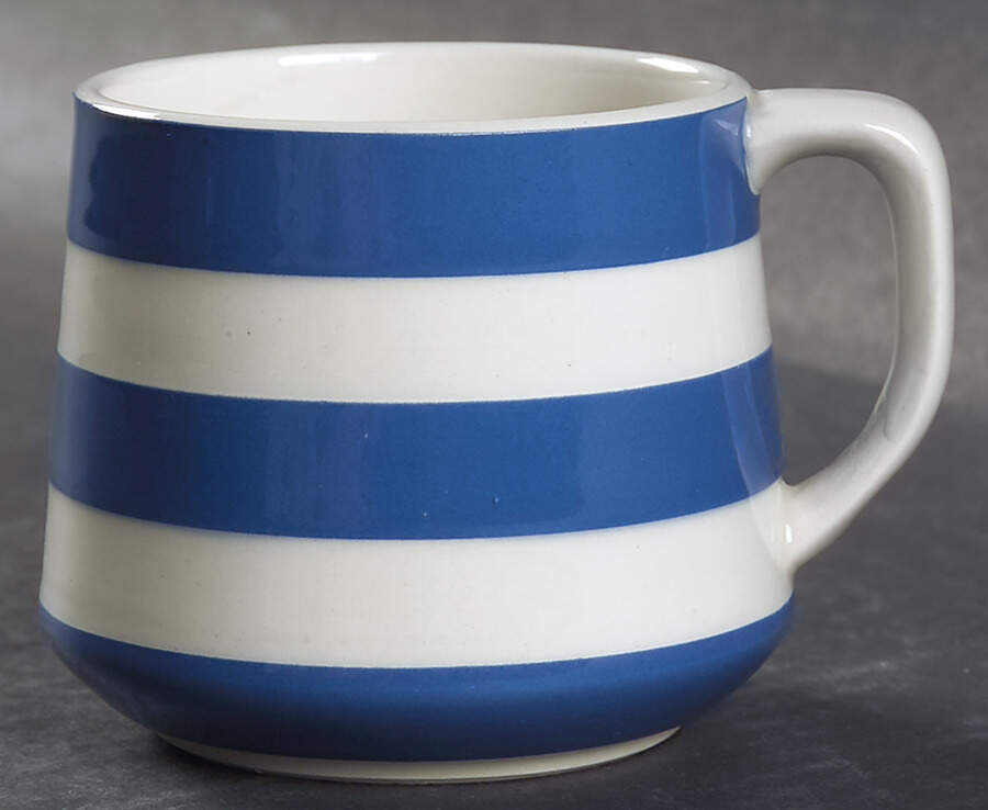 Cornish Blue Cream (Target Stamp) Flat Cup by T G Green (England)-1