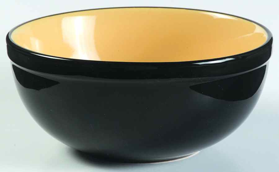 Color Oasis Yellow (Black Out) Soup/Cereal Bowl by Gibson Designs-1