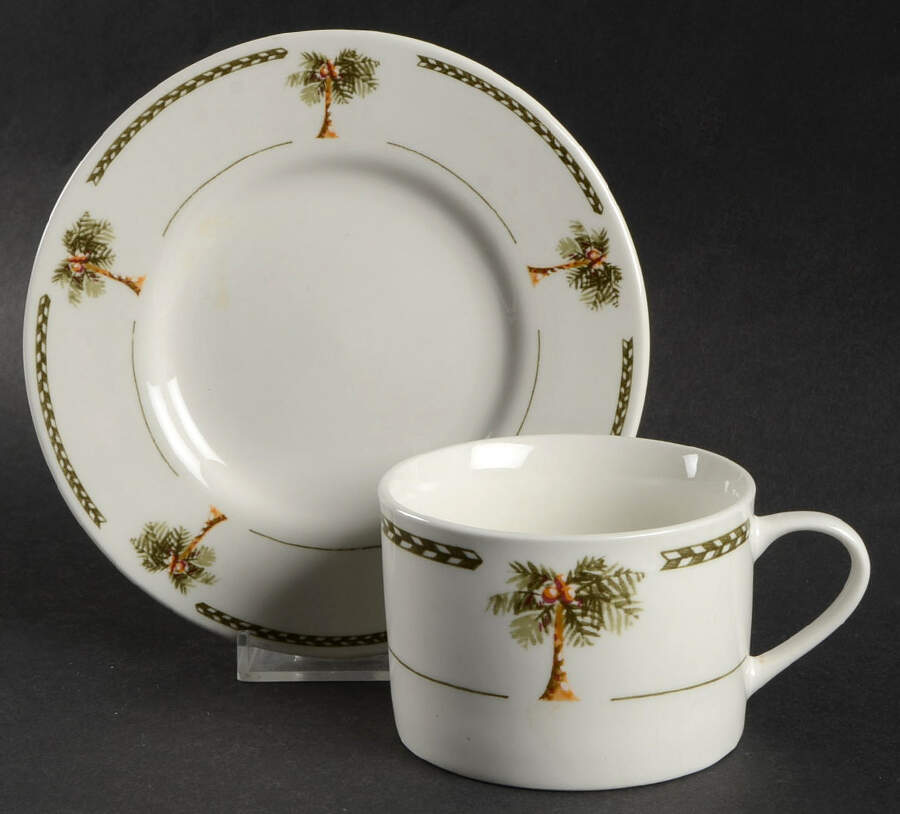 Bahama Flat Cup & Saucer Set by Gibson Designs-1