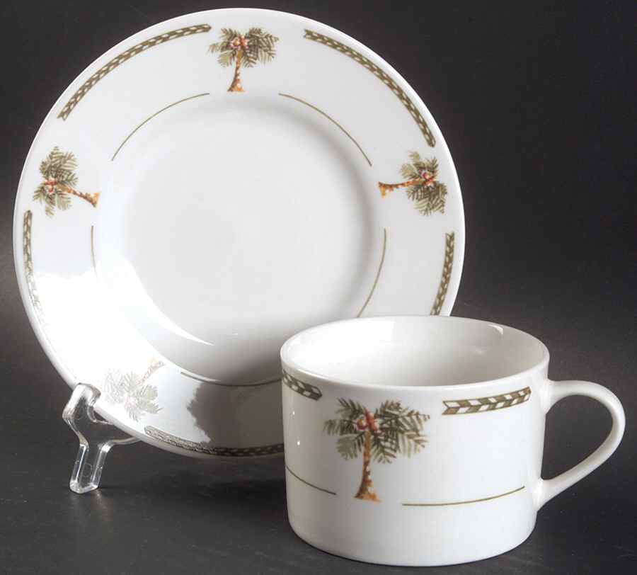 Bahama Flat Cup & Saucer Set by Gibson Designs-1