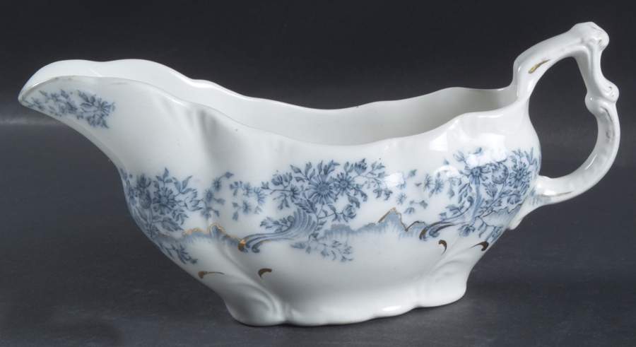 Antique Blue (Gold Accents) Gravy Boat by Grindley-1