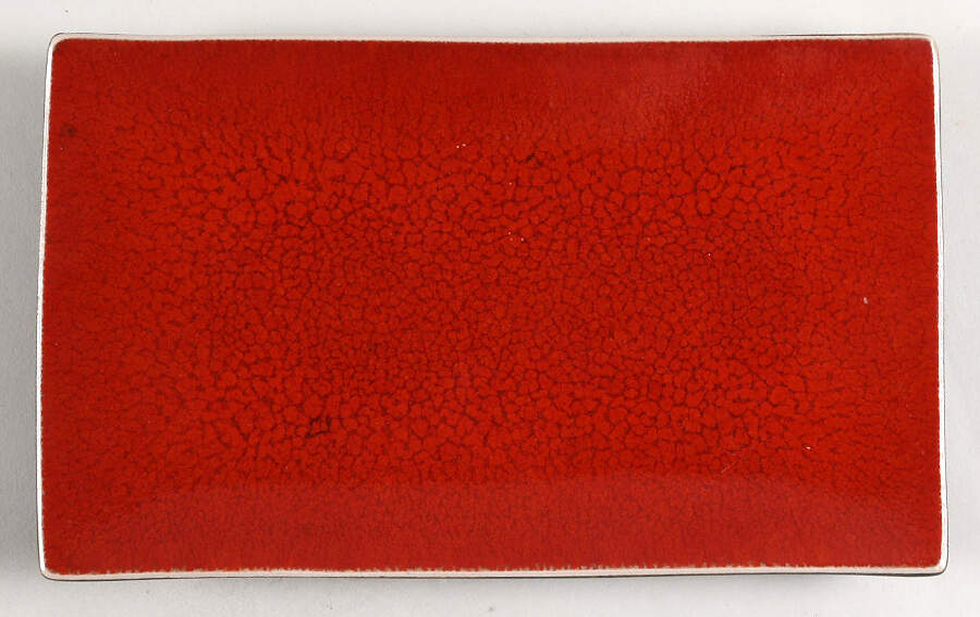 Radiant Red 9" Rectangular Serving Platter by Gibson Designs-1