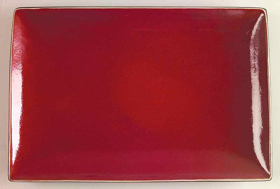 Radiant Red 12" Rectangular Serving Platter by Gibson Designs-1