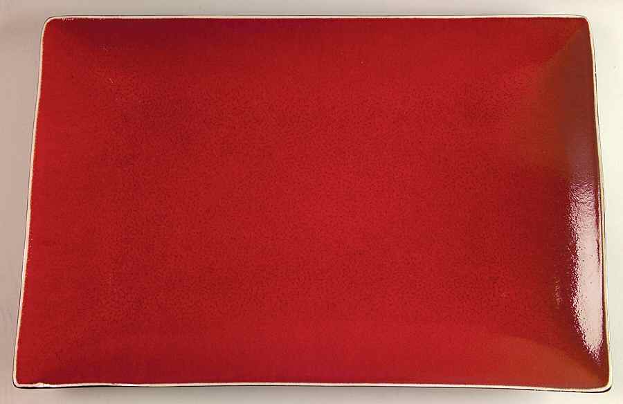 Radiant Red 16" Rectangular Serving Platter by Gibson Designs-1