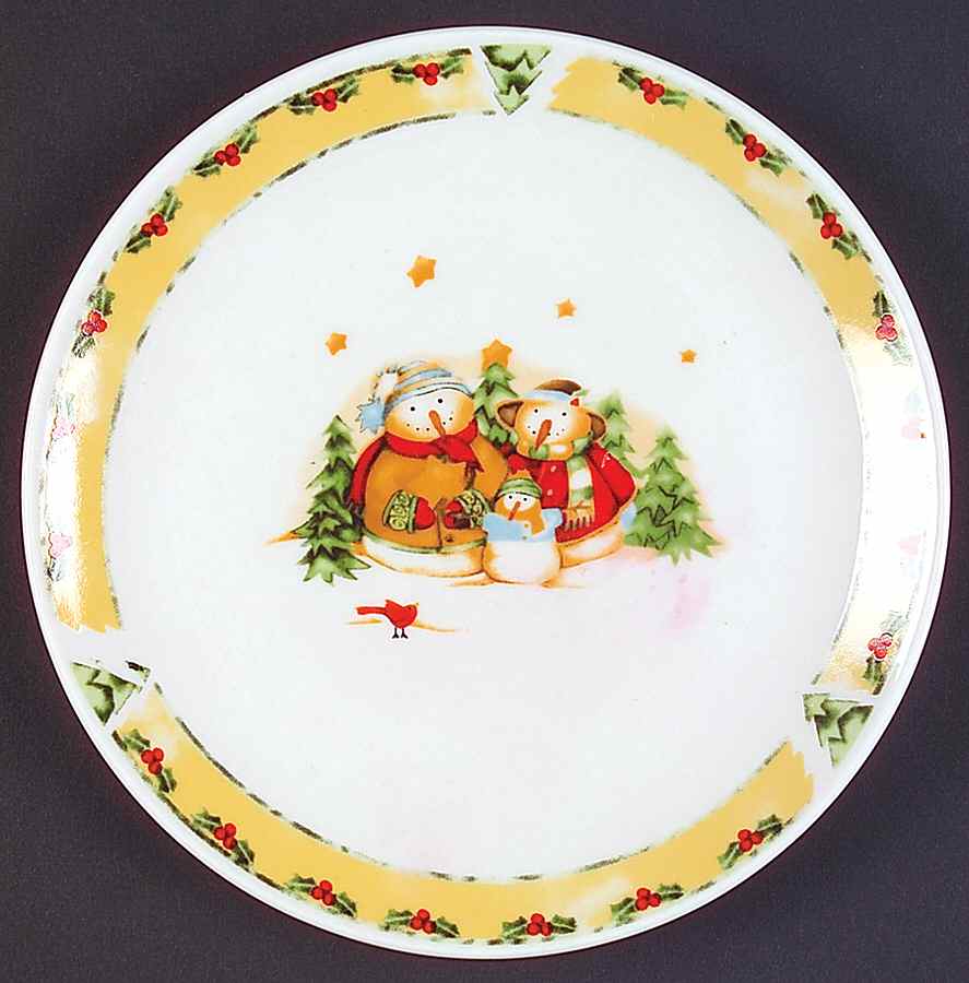 Snowman Frolic Salad Plate by Gibson Designs-1