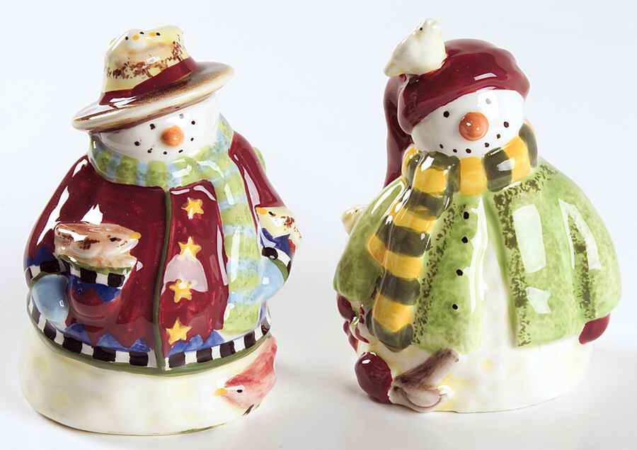 Snowman Frolic Salt & Pepper Set by Gibson Designs-1