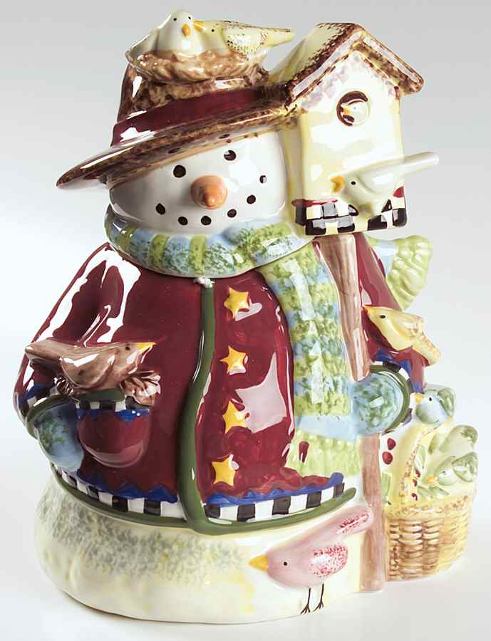 Snowman Frolic Cookie Jar & Lid by Gibson Designs-1