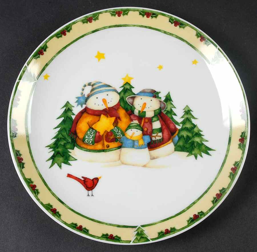 Snowman Frolic Salad Plate by Gibson Designs-1