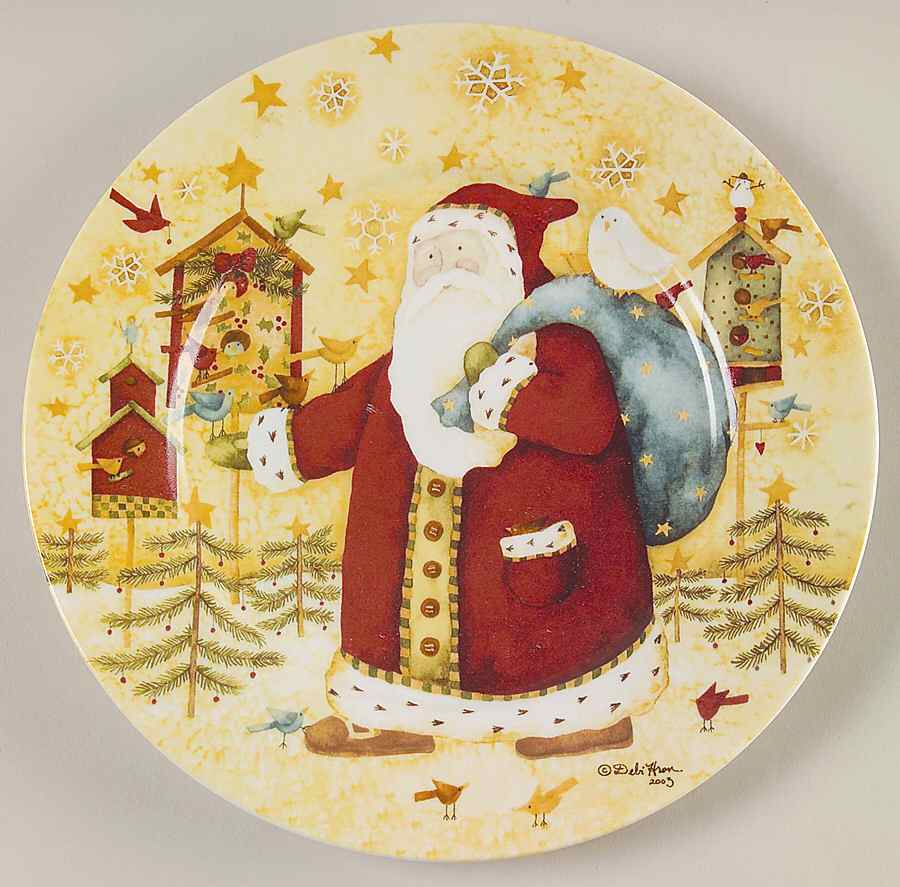 Santa with Friends Salad/Dessert Plate by Gibson Designs-1