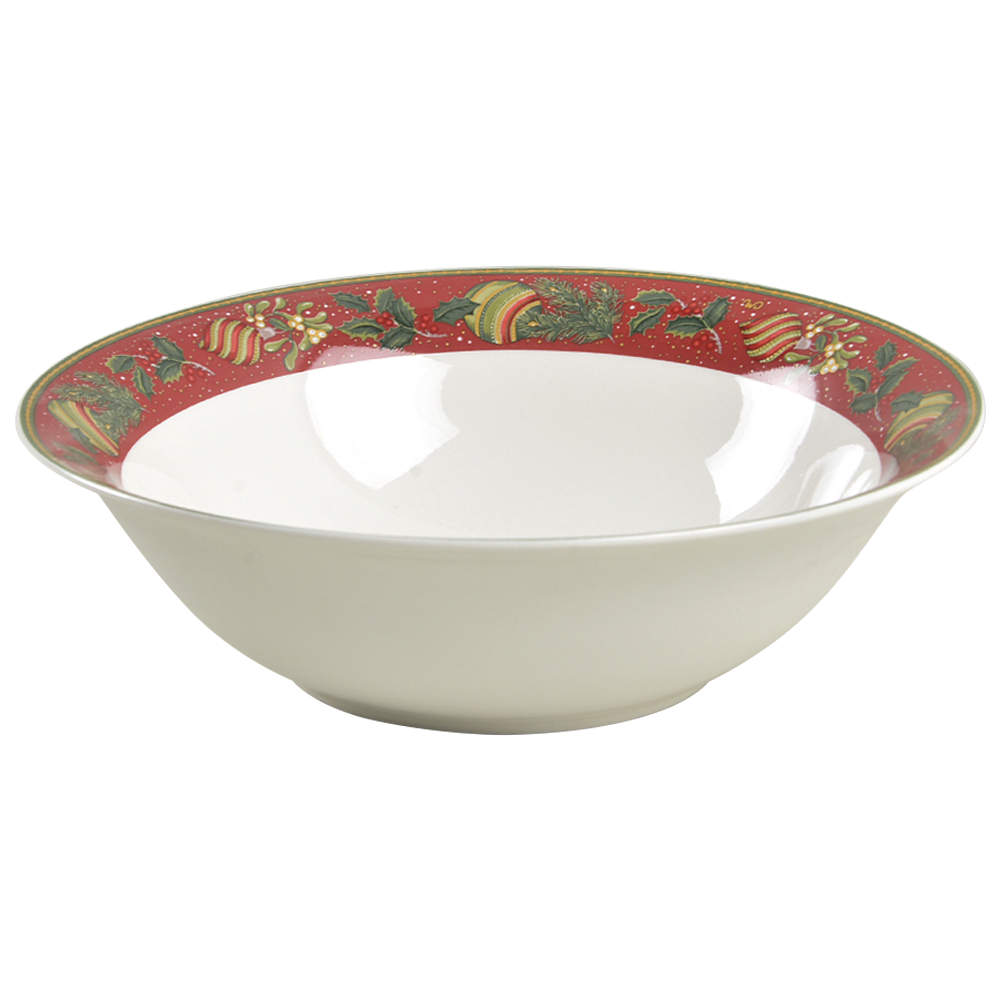 Boughs of Holly 9" Round Vegetable Bowl by Gibson Designs-1