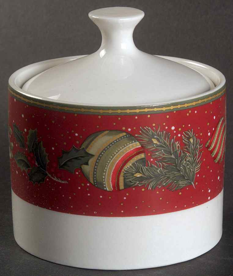 Boughs of Holly Sugar Bowl & Lid by Gibson Designs-1