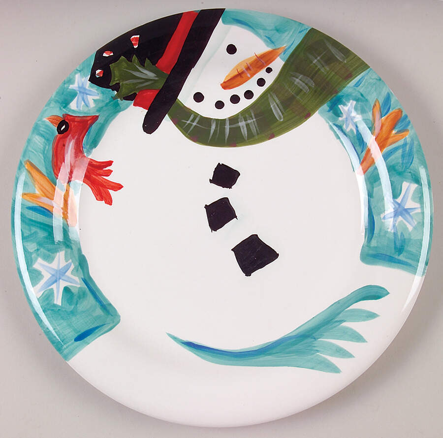 Winter Frolic Snowman Dinner Plate by Gibson Designs-1