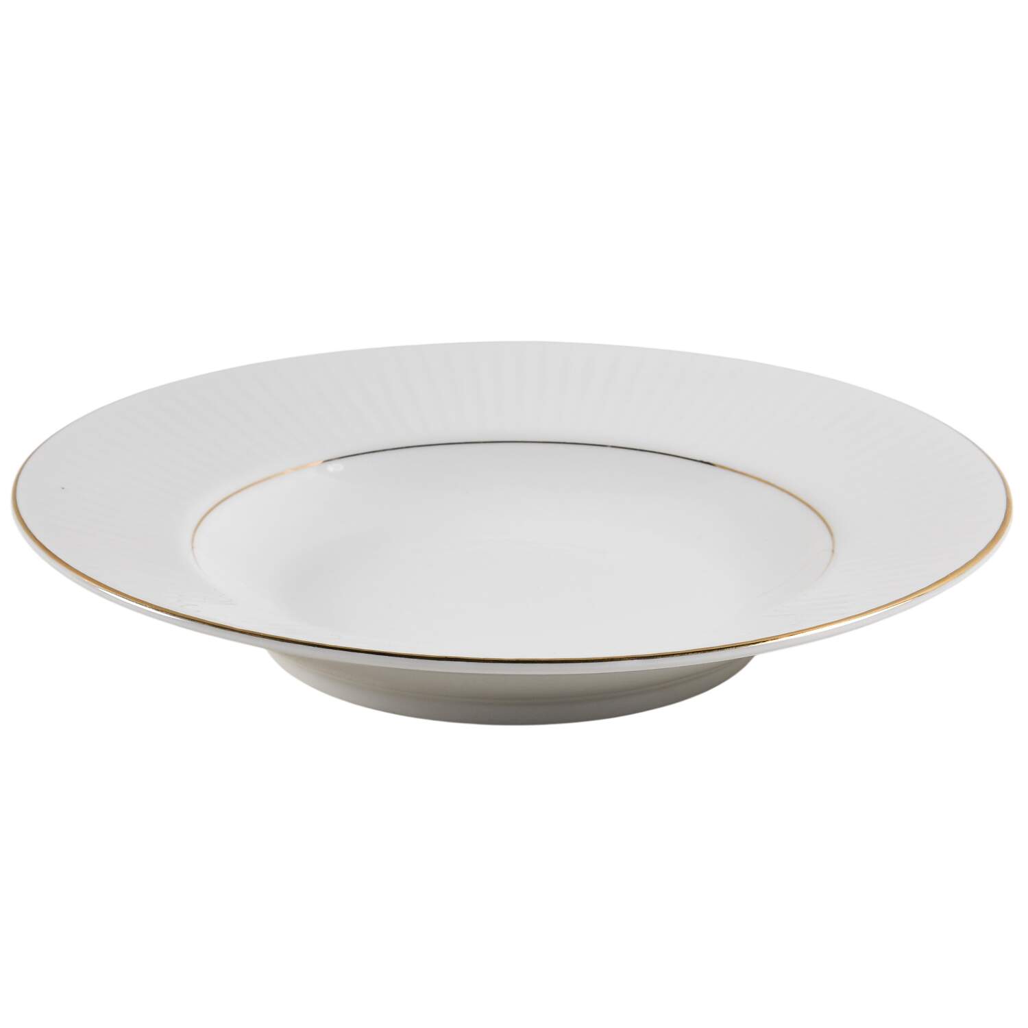 Claremont Gold (White Background) Rim Soup Bowl by Gibson Designs-1