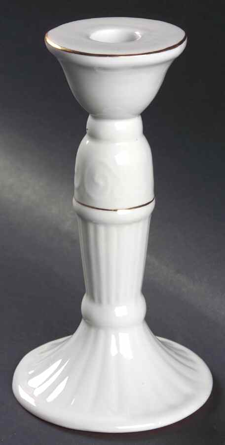 Claremont Gold (White Background) 7" Candlestick by Gibson Designs-1