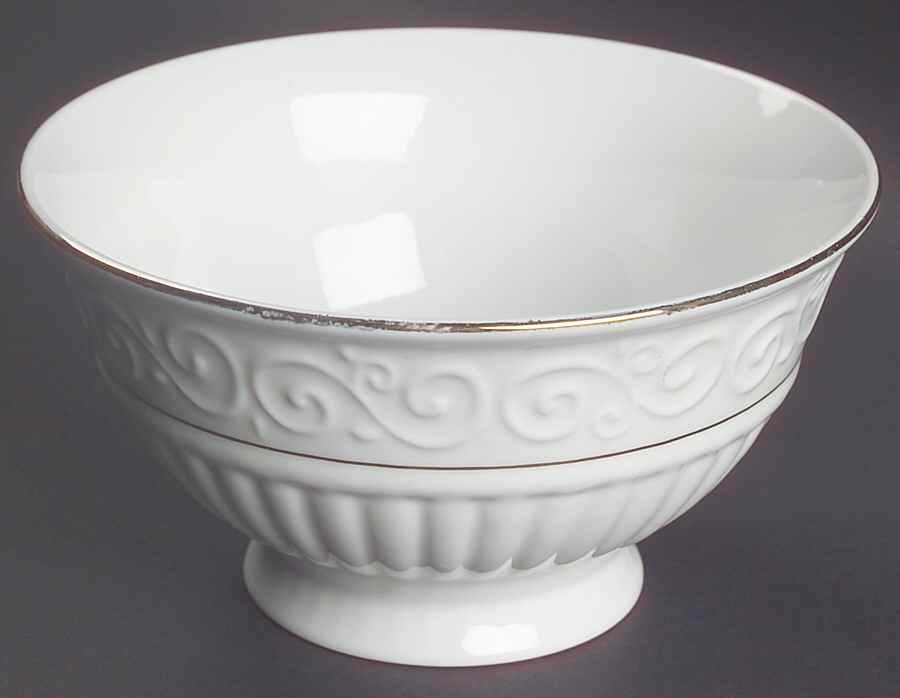 Claremont Gold (White Background) Soup/Cereal Bowl by Gibson Designs-1