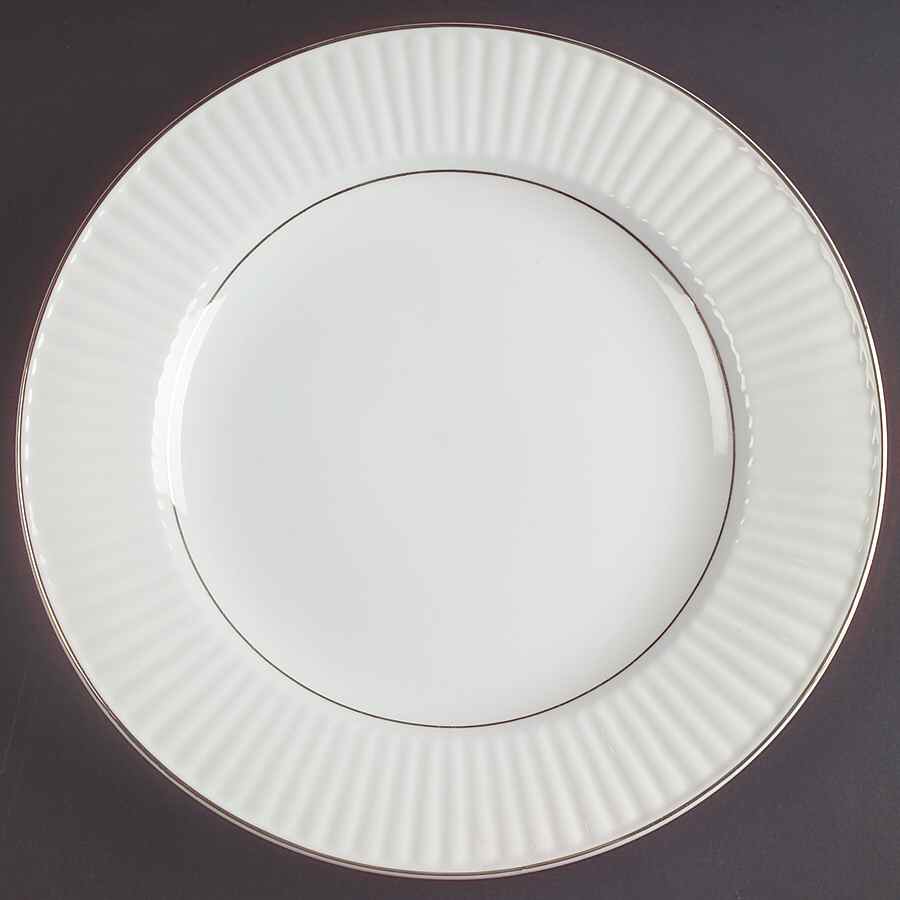 Claremont Gold (White Background) Dinner Plate by Gibson Designs-1