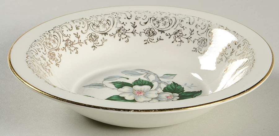 Dogwood Rim Fruit/Dessert (Sauce) Bowl by Georgian China-1