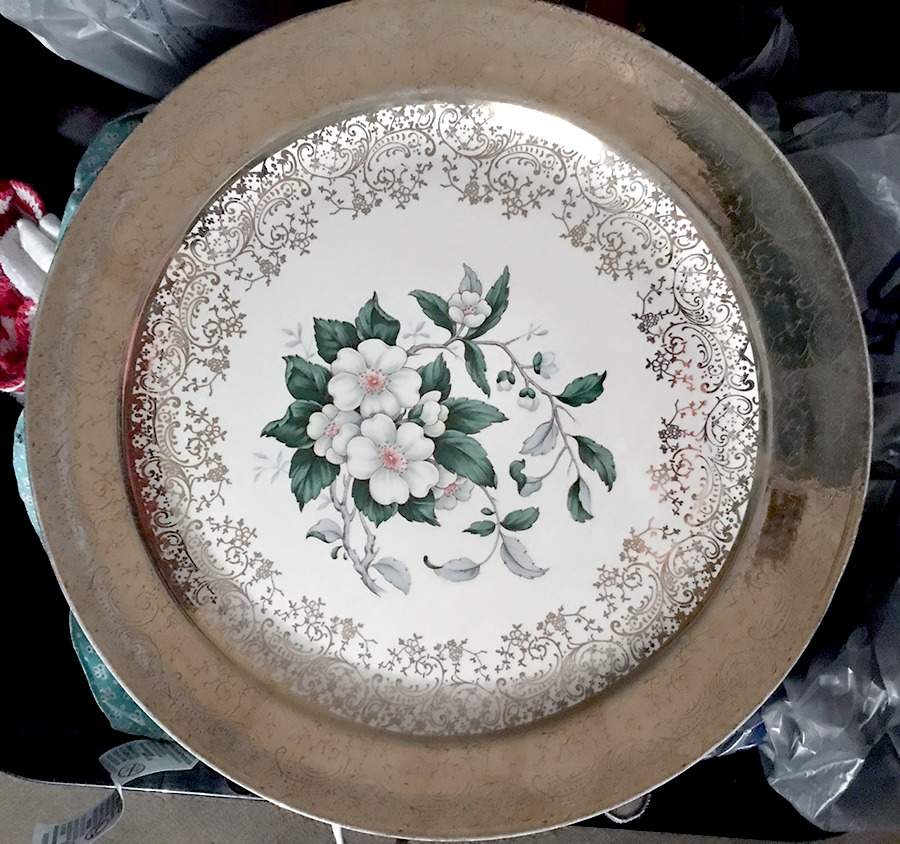 Dogwood 14" Chop Plate (Round Platter) by Georgian China-1