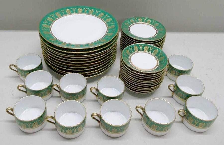 Pompei Green Flat Cup & Saucer Set by Ginori 1735-1