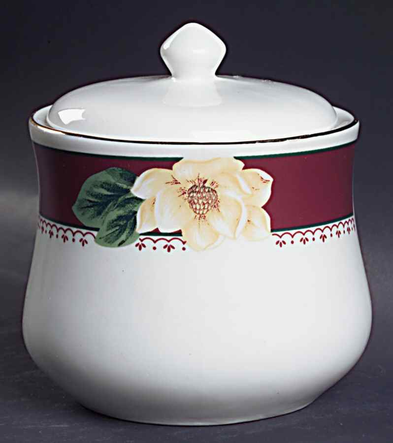 Magnolia Bloom Sugar Bowl & Lid by Gibson Designs-1