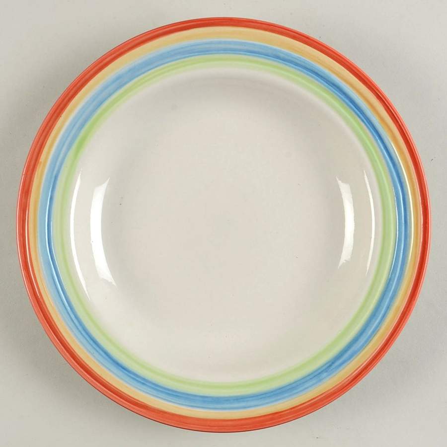 Stylish Living Rainbow Stripes Salad Plate by Gibson Designs-1