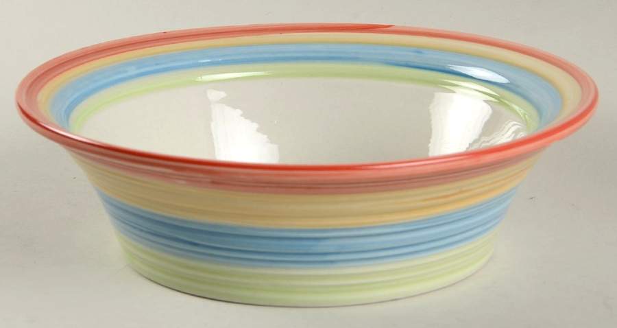 Stylish Living Rainbow Stripes Soup/Cereal Bowl by Gibson Designs-1