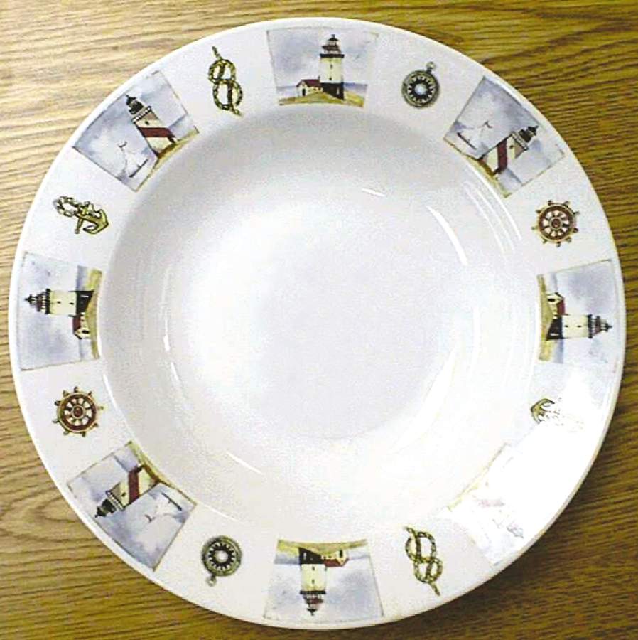 Shoreline Rim Soup Bowl by Gibson Designs-1