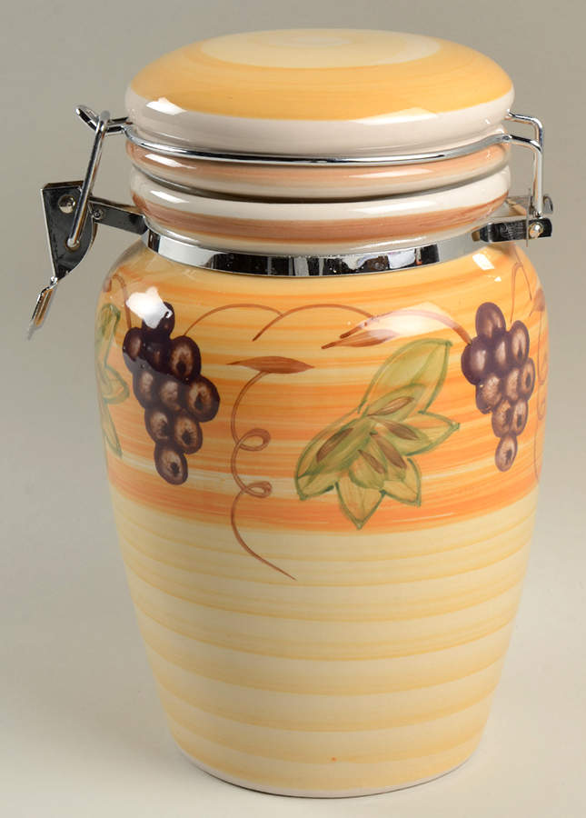 Antique Grappa Large Canister & Lid by Gibson Designs-1
