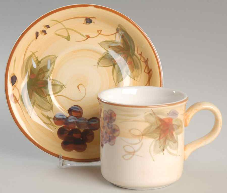 Antique Grappa Flat Cup & Saucer Set by Gibson Designs-1