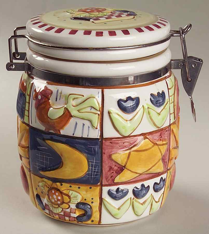 American Quilt 5" Storage Jar & Lid by Gibson Designs-1